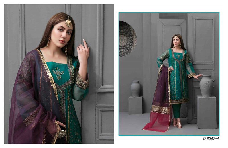 Maya by Tawakkal New Fancy Embroidered Organza 3 piece Suit