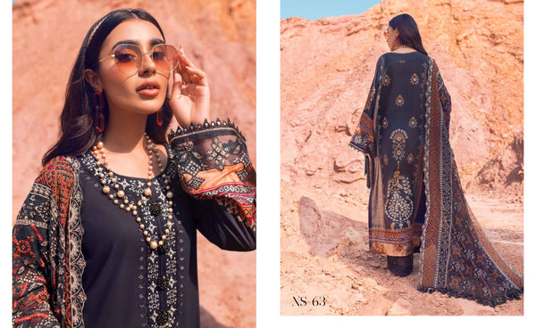 Unstitched Embroidered Lawn With Embroidered Dupatta