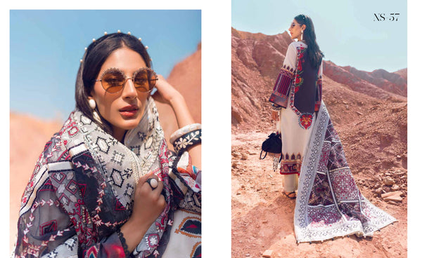 Unstitched Embroidered Lawn With Embroidered Dupatta