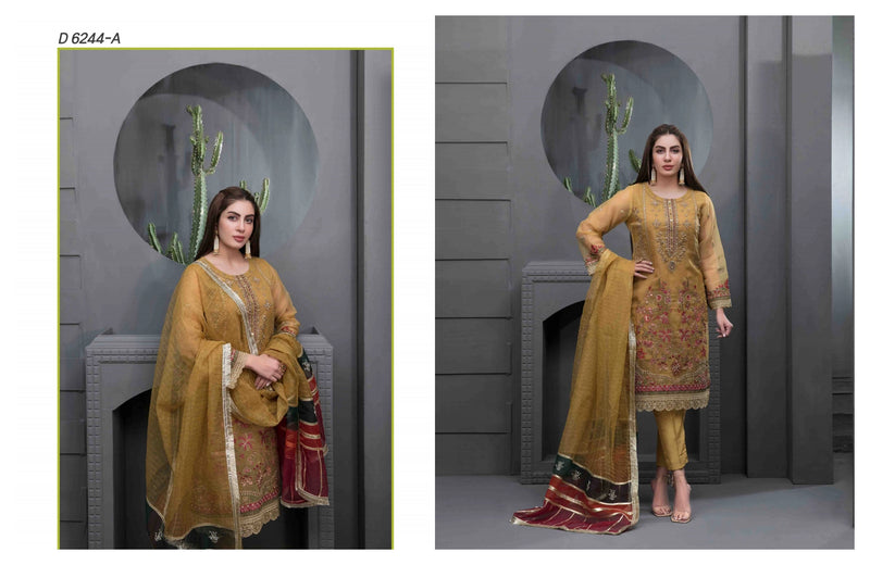 Maya by Tawakkal New Fancy Embroidered Organza 3 piece Suit