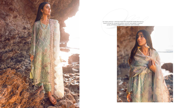 Unstitched Embroidered Lawn With Embroidered Dupatta