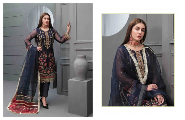 Maya by Tawakkal New Fancy Embroidered Organza 3 piece Suit